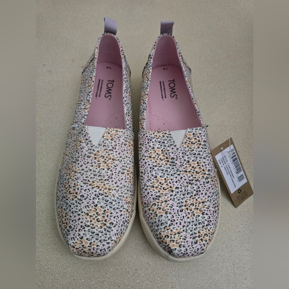 TOMS Youth Colorful Pastel Multi Mini Leopard Print  Shoes